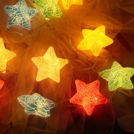 Elemes karácsonyi Ledes világítás színes csillagokkal 0045