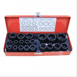 Haina HB-6773 Erősített Fekete Dugókulcs Készlet, 20db, 1/2" (Haina HB-6773 Reinforced Black Socket Set, 20pcs, 1/2")