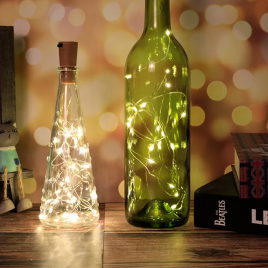 10 LED-es fénycsík palackkupakkal Melegfehér 0002