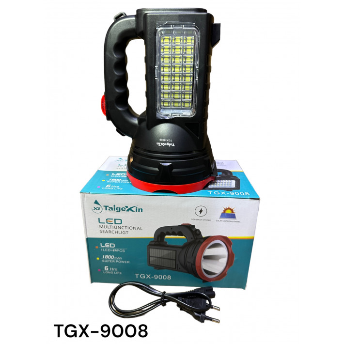 Zseblámpa Tgx9008 4W+24SMD 3000mAh 220V + 3 mód