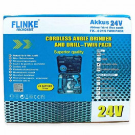 Flinke akkus fúró és sarokcsiszoló flex szett FK-8015 TWIN PACK