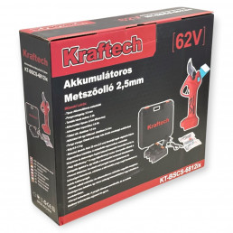 Kraftech Akkumulátoros Metszőolló 2db Nagy Akkumulátorral 62V KT-BSCS-6812ix