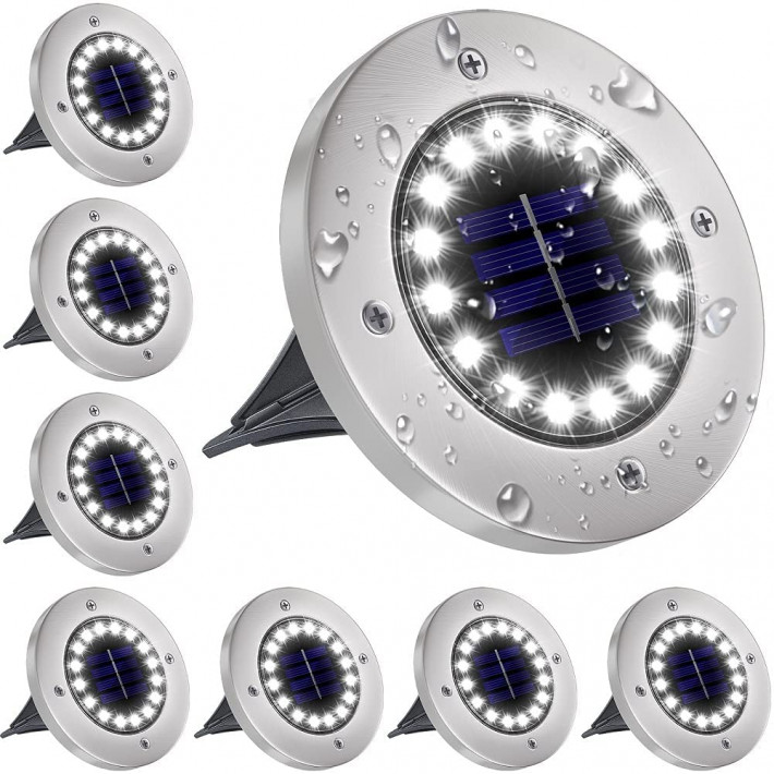 8db 16 LED-es  Disk Lights multifunkcionális szolárlámpa