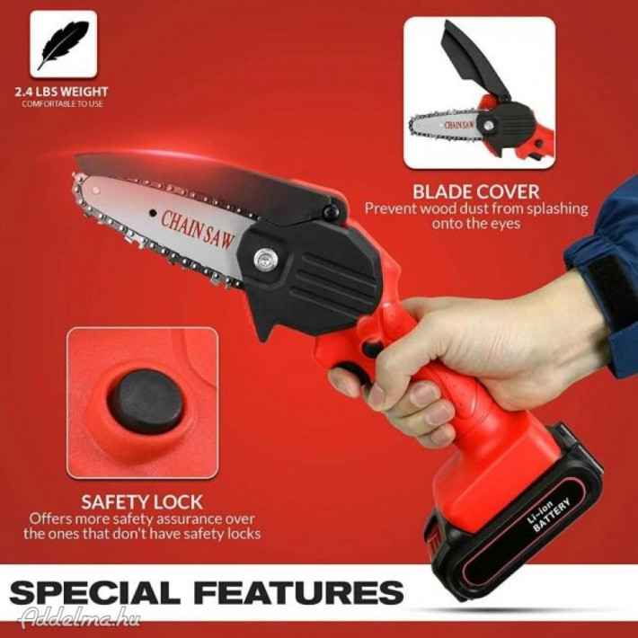 KrafTech KT/BCHS38V Mini Láncfűrész 38V - 2db Li-Ion Akkumulátorral