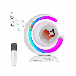 Karaoke Hangszóró 1db Vezeték Nélküli Mikrofonnal, Fénnyel Bluetooth YS-110 Fehér