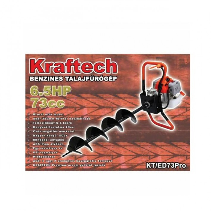 KrafTech KT/ED73-Pro Talajfúrógép 6,5Lóerő 73 cm3