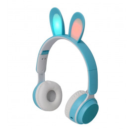 ST81M Bluetooth fejhallgató nyúlfüllel levehető mikrofonnal Kék