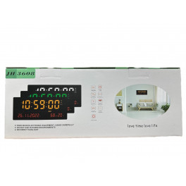 Digitális falióra LED fali dátum ébresztőóra hőmérséklet Jh-3608