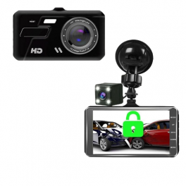 BT200 4 hüvelykes IPS érintőképernyős Dash Cam 1080P autós DVR Dual Lens Dash kamera Dashcam széles látószögű videorögzítő Hátsó kamera Éjszakai látás