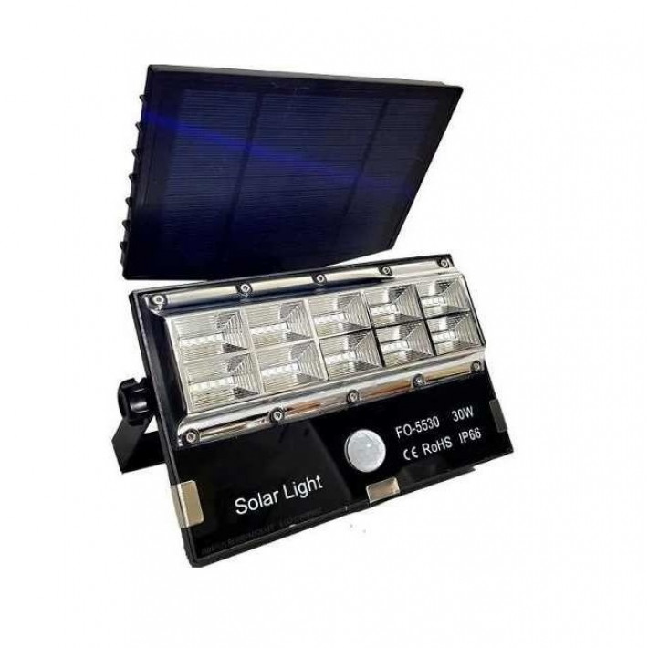 Kültéri 30W-os napelemes reflektor - állítható solar panel