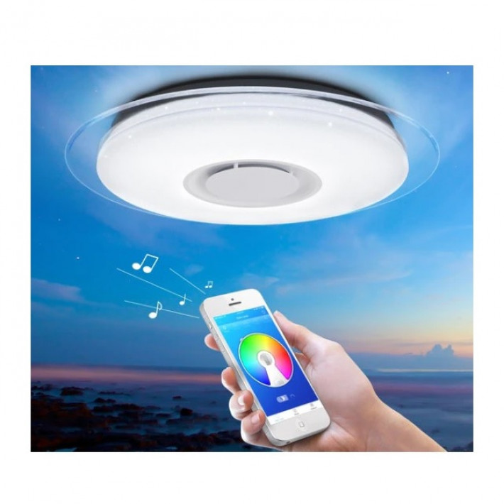 UFO Bluetooth Mennyezeti Lámpa 45cm RGB Színes Hangszóróval Távirányítóval 29R-45cm