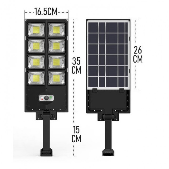 Szuper erős kültéri napelemes, vízálló, indukciós világítás, mozgásérzékelős utcai led lámpa – 168W W789B-4