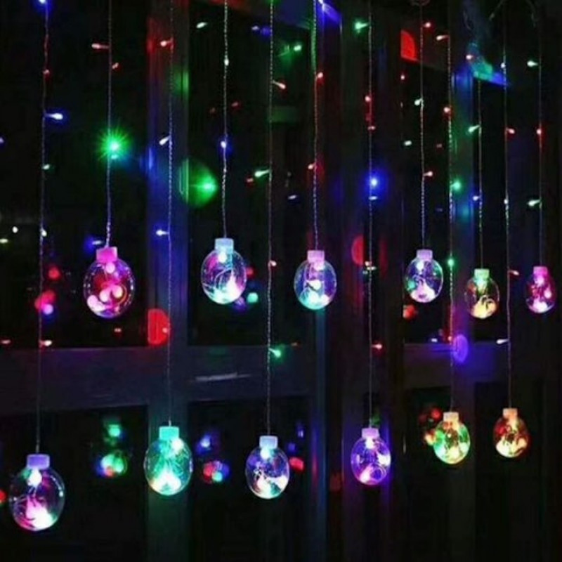 Karácsonyi ablakdísz -12 db-os gömb 108 db LED