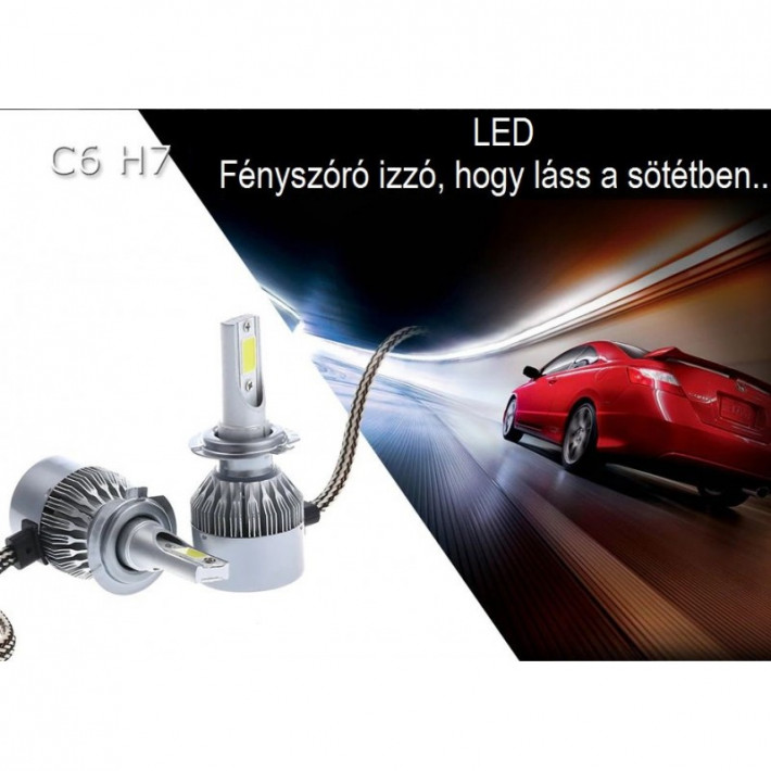 C6 H7 LED fényszóró izzó szett (2db) H7 foglalattal