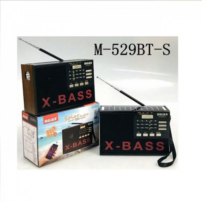 Napelemes Bluetooth rádió FM AM SW 3 sávos rádió 5V 1,1 W napelemes rádió M-529BT-S 