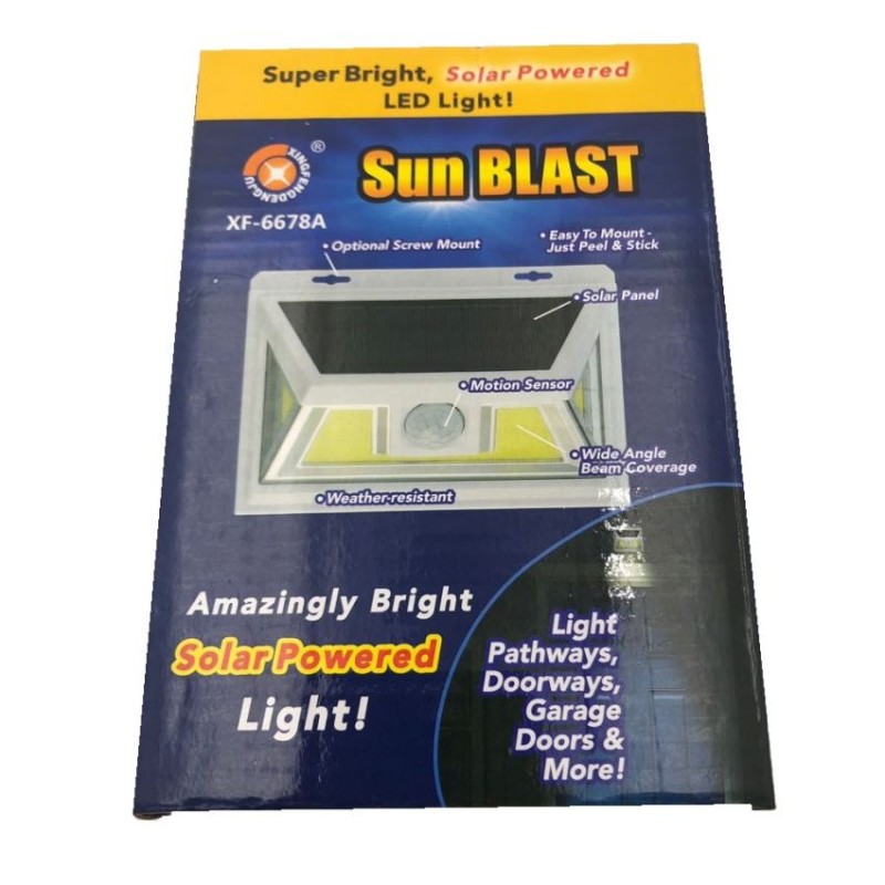 Sunblast XF-6678A Napelemes Mozgásérzékelős LED COB Lámpa