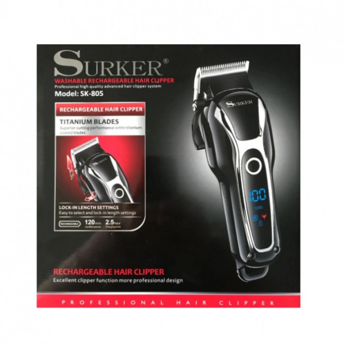 SURKER SK-805 Professional újratölthető LCD kijelzős hajvágó