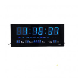 JH3615 LED falióra időzítővel Ébresztőóra Szundi naptár Hőmérséklet nagy LED kijelző 36 x 15 cm kék