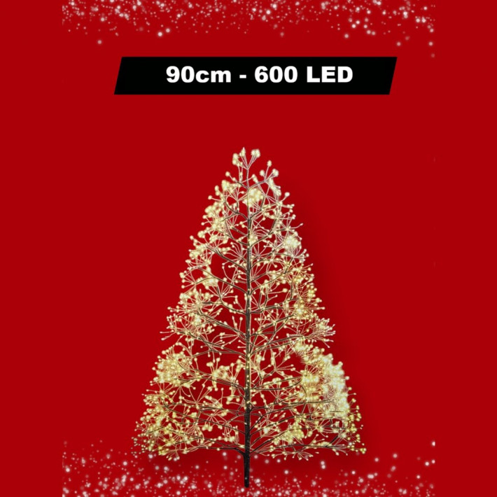 LED karácsonyi dekorációs fa 90cm - 600 LED Meleg fehér