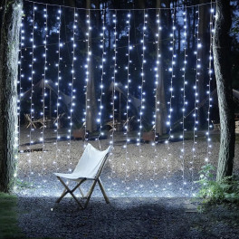 LED Fényfüggöny 3m X 3m Hidegfehér