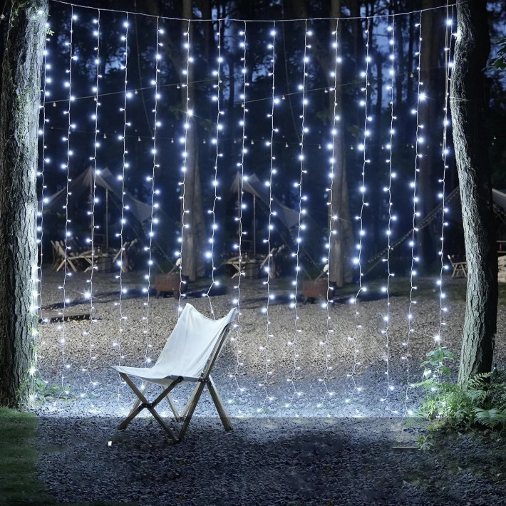 LED Fényfüggöny 3m X 3m Hidegfehér