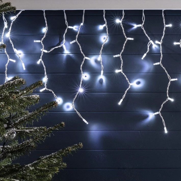 500 LED -es Toldható Jégcsap Fényfüzér, Izzósor 25m Hidegfehér