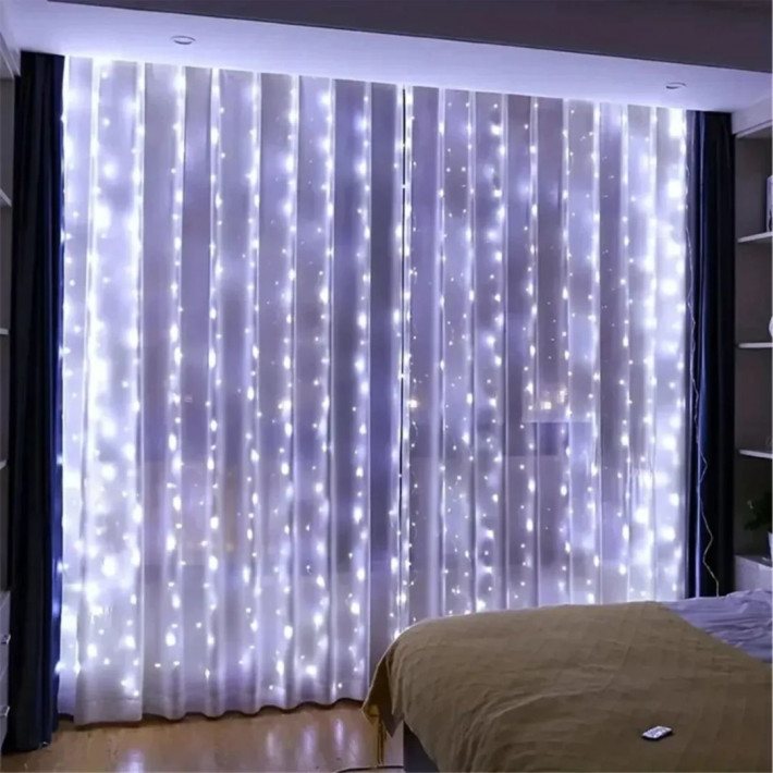LED Fényfüggöny 2m X 2m Hidegfehér