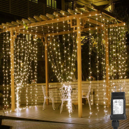 LED fényfüggöny 2m x 1,5m 240 darab LED Melegfehér