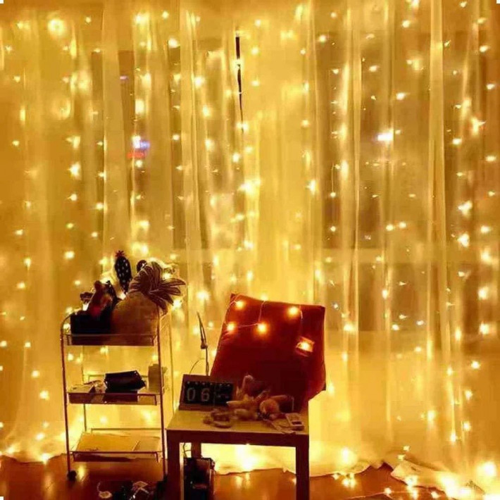 LED fényfüggöny 2m x 1,5m 240 darab LED Melegfehér