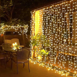 LED Fényfüggöny 2m X 2m Melegfehér