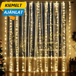 LED Fényfüggöny 3m X 3m Melegfehér