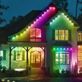 Kültéri dekoratív RGB fényfüzér, Távirányítós és APP vezérléssel 15LED lámpa - 7,5m