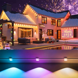Kültéri dekoratív RGB fényfüzér, Távirányítós és APP vezérléssel 36LED lámpa - 16m