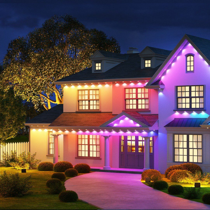 Kültéri dekoratív RGB fényfüzér, Távirányítós és APP vezérléssel 36LED lámpa - 16m