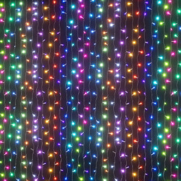LED Fényfüggöny 2m x 1,5m színes