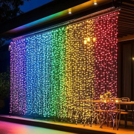 LED Fényfüggöny 2m x 2m színes