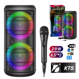 KTS-2056 Hordozható Vezeték Nélküli Bluetooth Hangszóró LED Fényekkel és RGB Támogató Mikrofonnal
