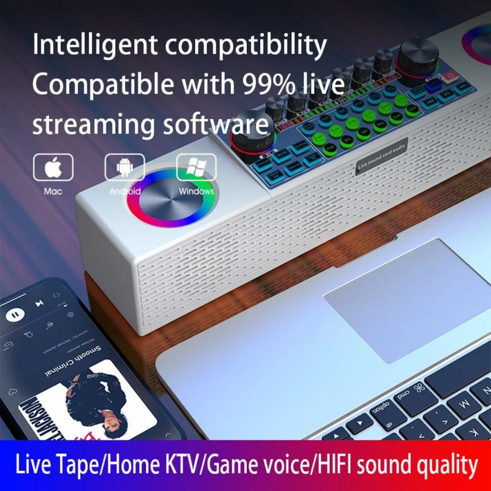 SY6 audio integrált hangkártya , digitális DSP feldolgozó chippel, 2.4G 