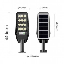 Jortan napelemes utcai LED lámpa távirányítóval, mozgásérzékelővel 400W + tartókonzol 