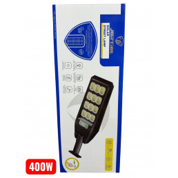 Jortan napelemes utcai LED lámpa távirányítóval, mozgásérzékelővel 400W + tartókonzol 