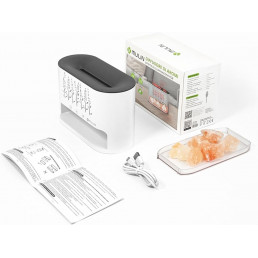 Párologtató Aroma Diffúzor Sókő kristály és Láng LED fénnyel 250ml - KP-023 Fehér