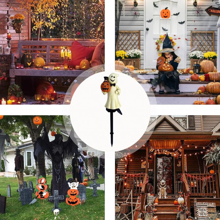 Halloweeni szellemdekoráció napelemes