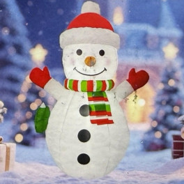 Karácsonyi figura, felfújható hóember, 1,5 m, LED lámpákkal, kerti, udvari dekorációhoz