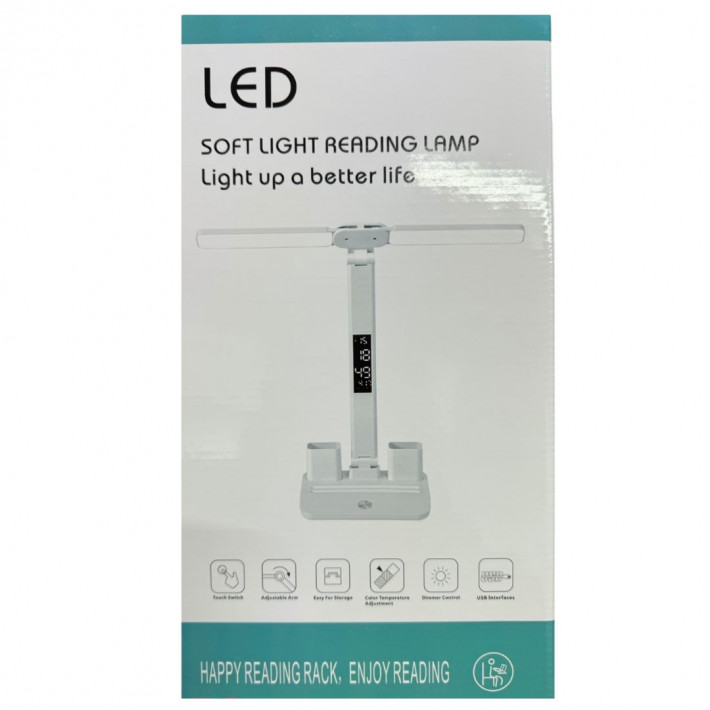 TGX-L8 Többfunkciós asztali led lámpa két fejjel, digitális kijelzóvel 