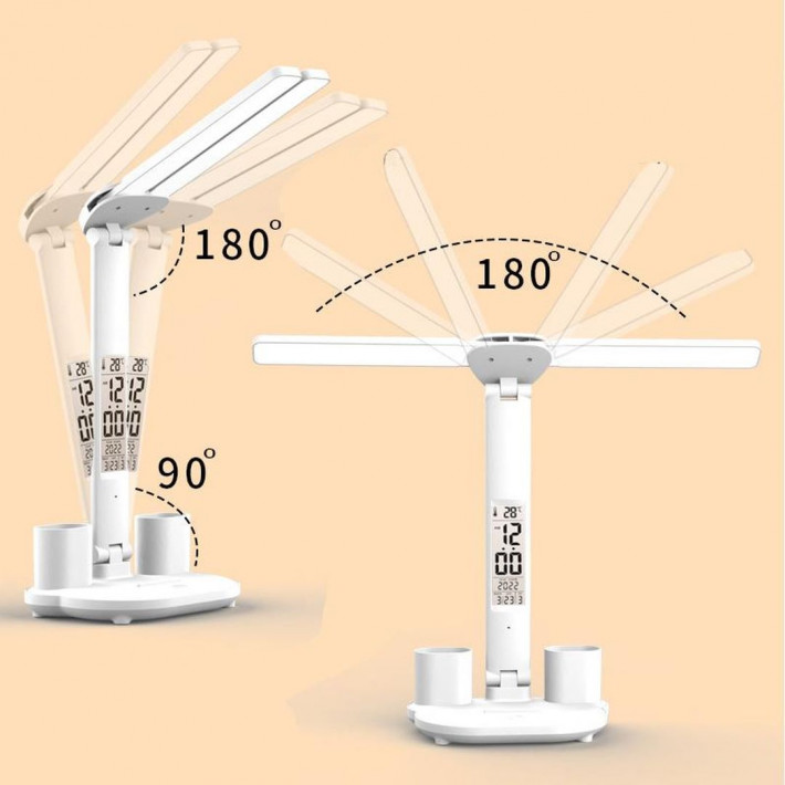TGX-L8 Többfunkciós asztali led lámpa két fejjel, digitális kijelzóvel 