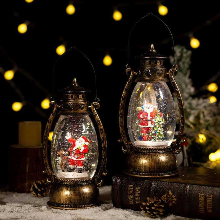 Karácsonyi dekoráció, lámpás típus, Mikulás figurával