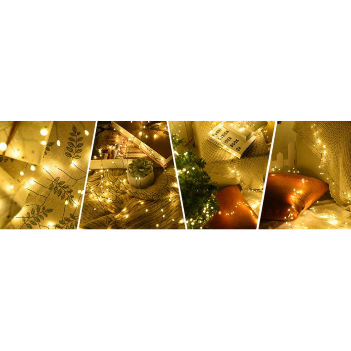 Tündérfény karácsonyi 1500 LED-es melegfehér fényfüzér 50m