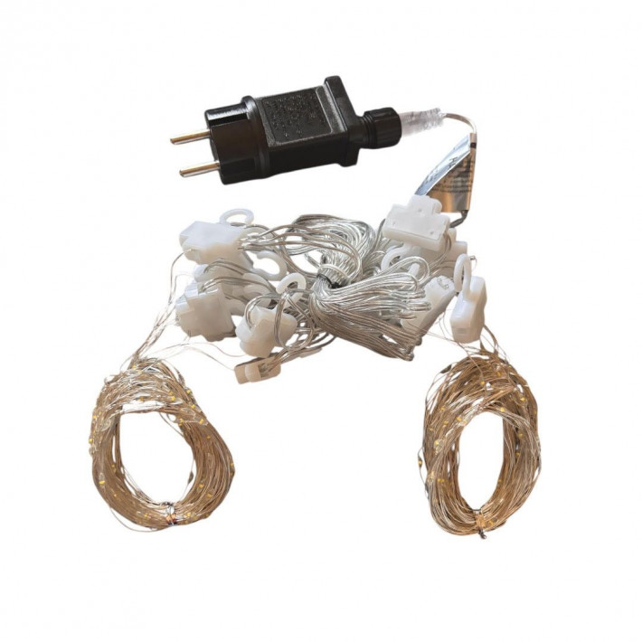 Beltéri Fémhuzalos Karácsonyi Fényfüggöny 2x1,5m 240LED hidegfehér