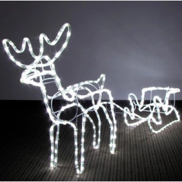 Led Rénszarvas szánnal hidegfehér 