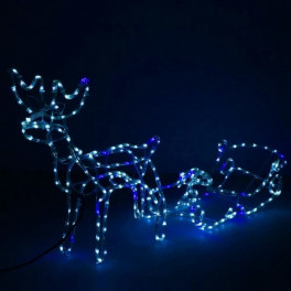 LED Rénszarvas szánnal kék 